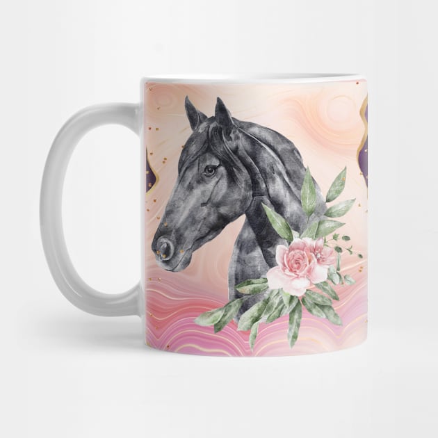 Horse watercolor mug by alcoshirts